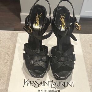 Yves Saint Laurent Black Heeled Sandals